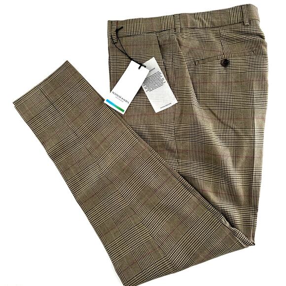 Scotch & Soda Men's Taupe Check Slim Tapered Fit Chino Pants Size 30/32 - Picture 7 of 12